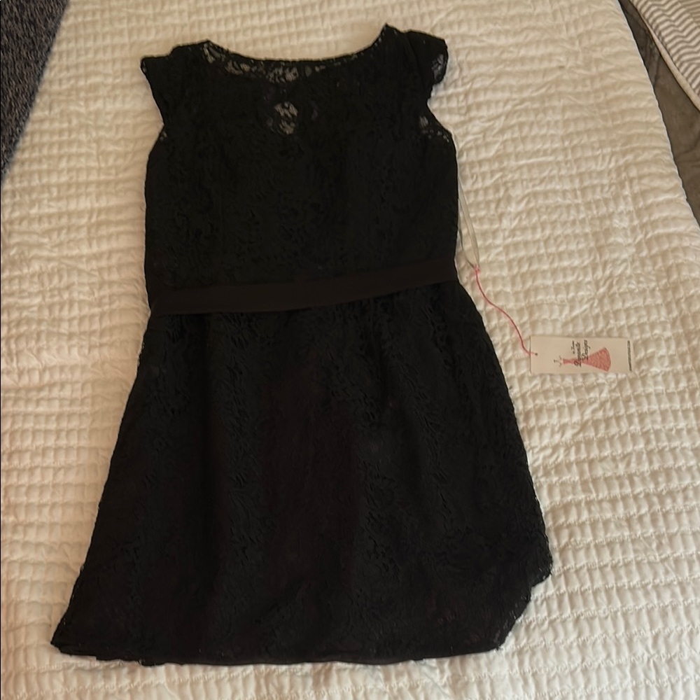 NWT- Elegant Black Fit and Flare Cocktail Dress